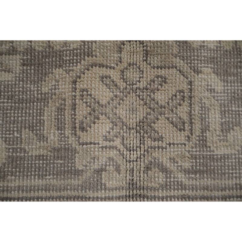 Hand Knotted Oriental 100% Wool Carpet Traditional Floral Beige & Ivories Tabriz Area Rug - 9' 8'' X 6' 5''