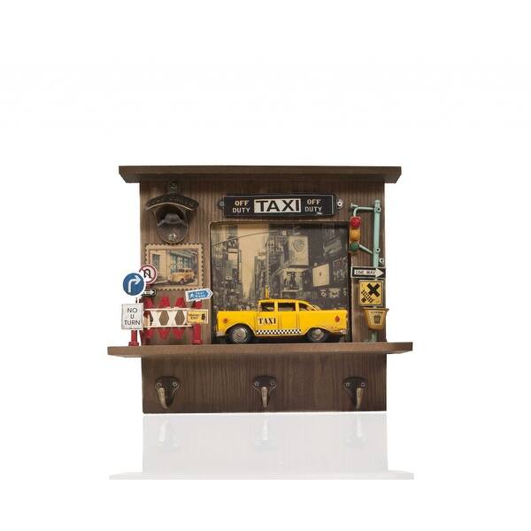 Shadow Box With 3 Metal Keychain Hooks Shadow Box With 3 Metal Keychain Hooks