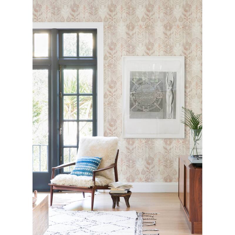 A-Street Prints Pavord Pink Floral Shibori Wallpaper