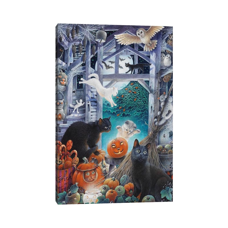 iCanvas "Halloween With Lesley's Cats" by Ivory Cats Canvas Print