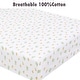 preview thumbnail 48 of 54, Polka Dot Animal Bear Friends ABC&123 Unisex Multi-color Cotton Toddler/Baby Crib Child Fitted Sheet Set (Pack of 3) - N/A