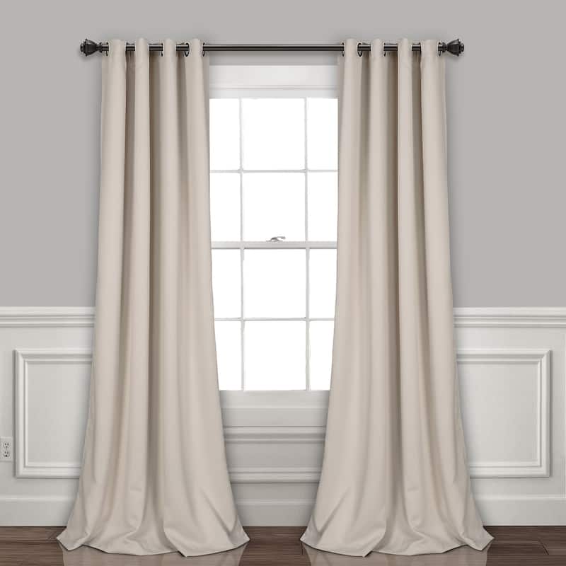 Lush Decor Insulated Grommet Blackout Curtain Panel Pair - 95 inches - Wheat