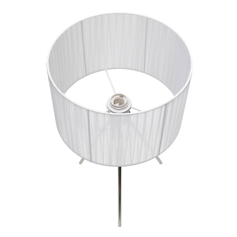 Creekwood Home 19.69" Contemporary Brushed Nickel Pedestal Table Lamp - 19.69