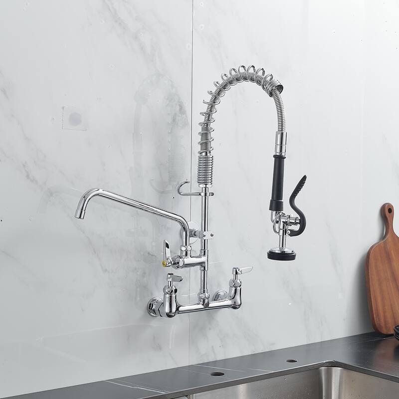 Commercial Faucet with Sprayer 3 Compartment Sink Faucet Bed Bath
