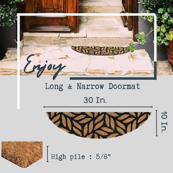 Narrow Coir Half Moon Doormat 30 in. x 10 in. Bed Bath & Beyond