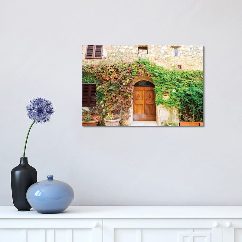 iCanvas "Typical house in Tuscan medieval village of Monteriggioni" by Terry Eggers Canvas Print - 12x18x1.5