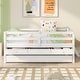 preview thumbnail 2 of 6, White Solid Pine Wood Low Loft Bed Twin Size with Full Safety Fence, Storage Drawers, and Trundle