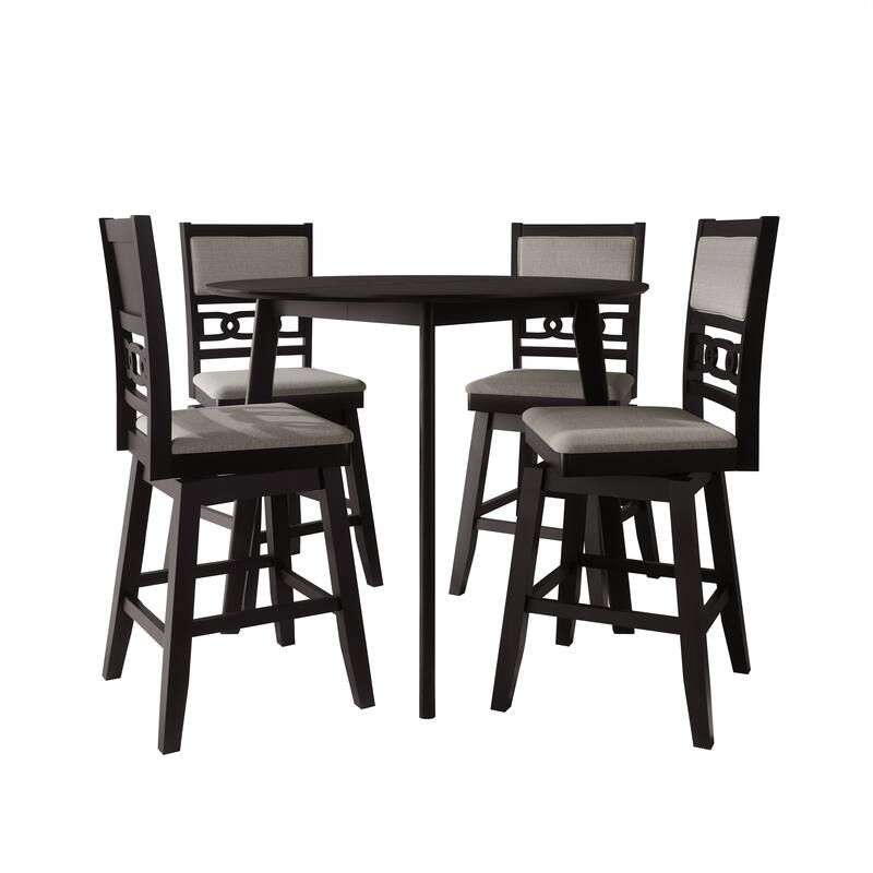 CraftPorch Luxury Swivel Counter Chair with Round Table - Black