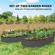 preview thumbnail 14 of 34, Outsunny 2PCS Galvanized Raised Garden Bed, Raised Beds for Gardening with Plant Support Stakes and Rubber Strap Edging