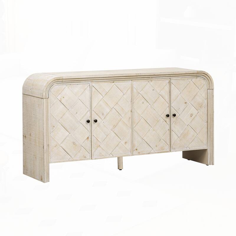 Solid Wood VeneerMDF Sideboard for Hallways