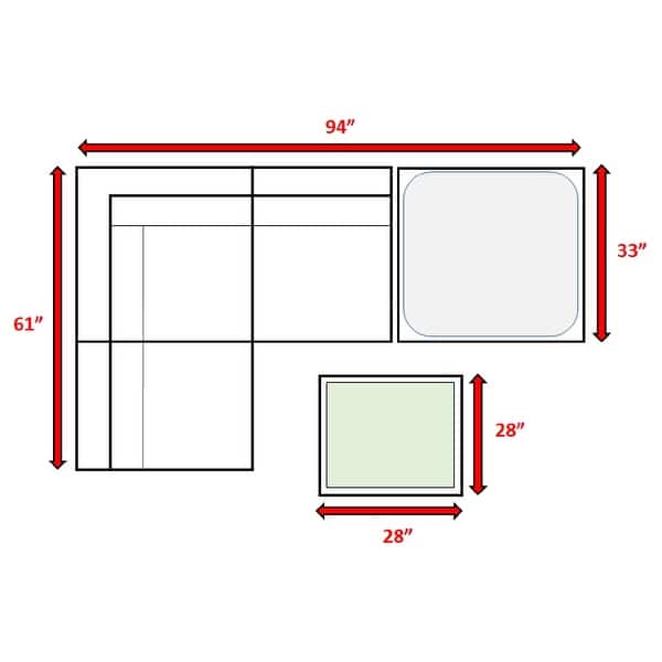 5 Piece Rattan Sectional Seating Group with Cushions Bed Bath