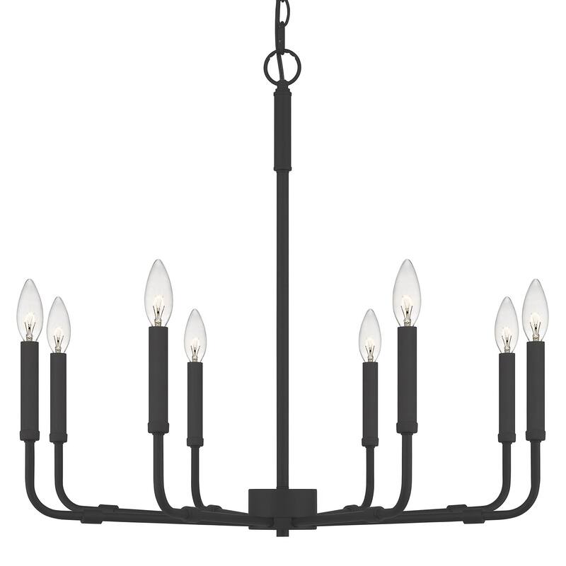 Bellevue Della 8 Light 28" Wide Taper Candle Chandelier - Matte Black