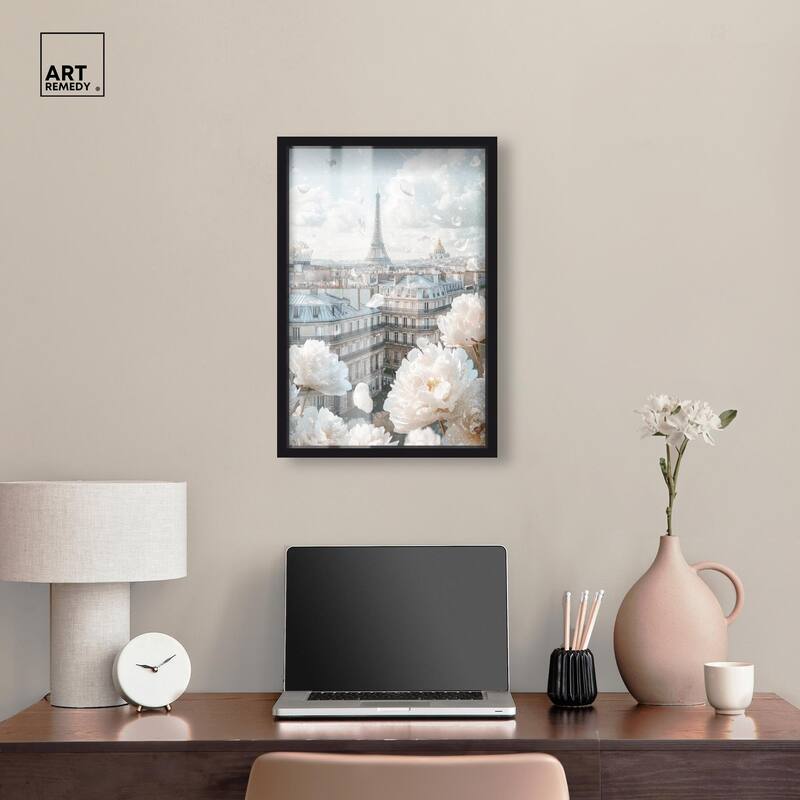 Peonies Over Paris Shadowbox by Art Remedy