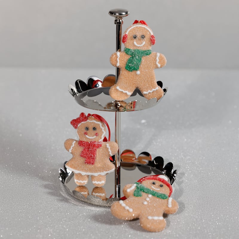 Assorted Cookie Christmas Ornaments, 6 Hanging Pieces (2 Sets of 3), Gingerbread