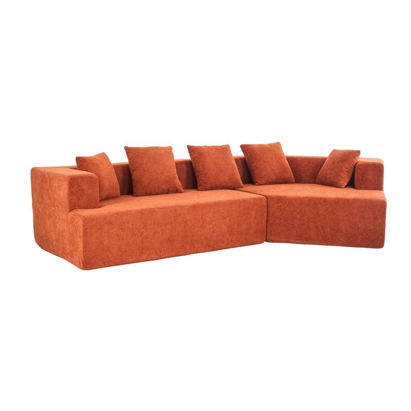 Special Shape Sleeper Sofa Chenille Floor Couch Deep Seat Recliner