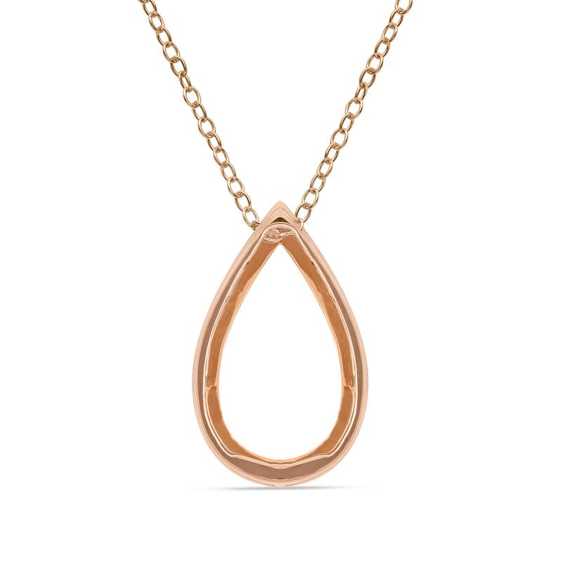 1/6ct - 1ct TDW 14K Gold Open Pear Diamond Pendant Necklace for Women