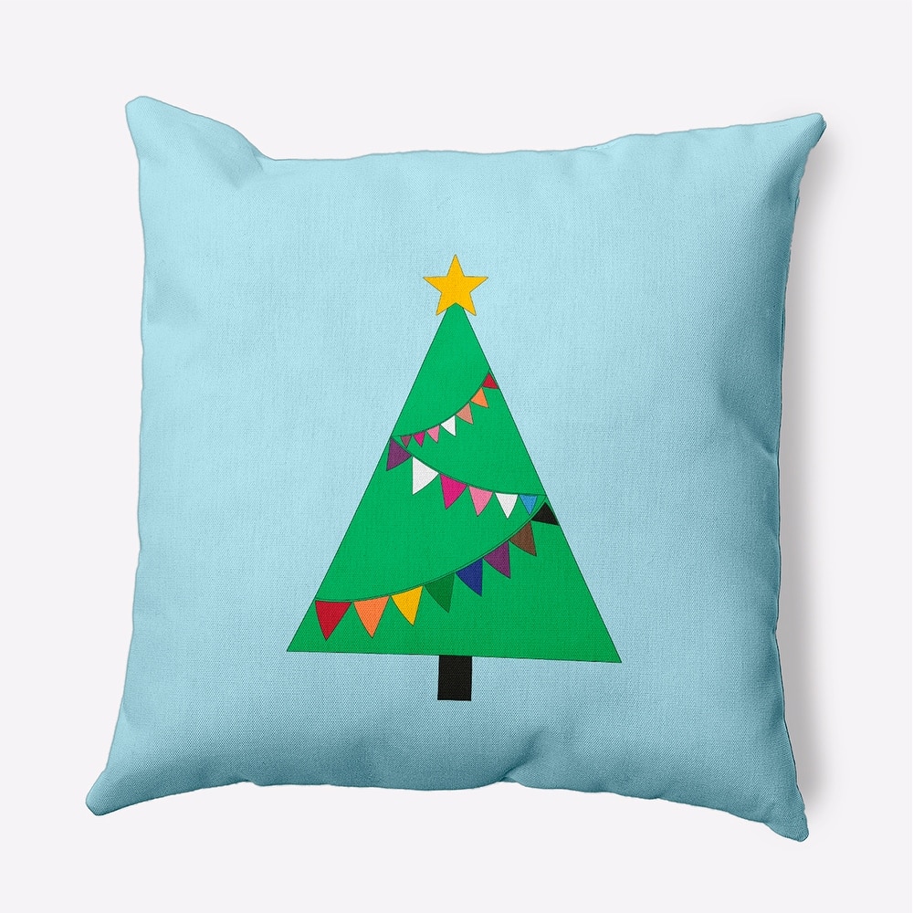 Pride Garland Christmas Tree Indoor/Outdoor Throw Pillow