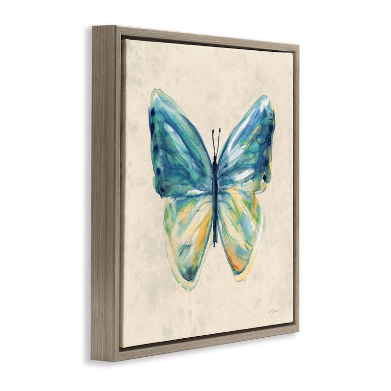 Stupell Bright Watercolor Butterfly Framed Floater Canvas Wall Art Design By Carol Robinson