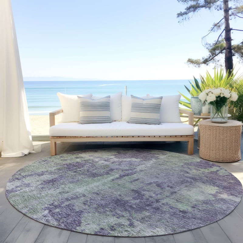 Machine Washable Indoor/ Outdoor Modern Ombre Chantille Rug