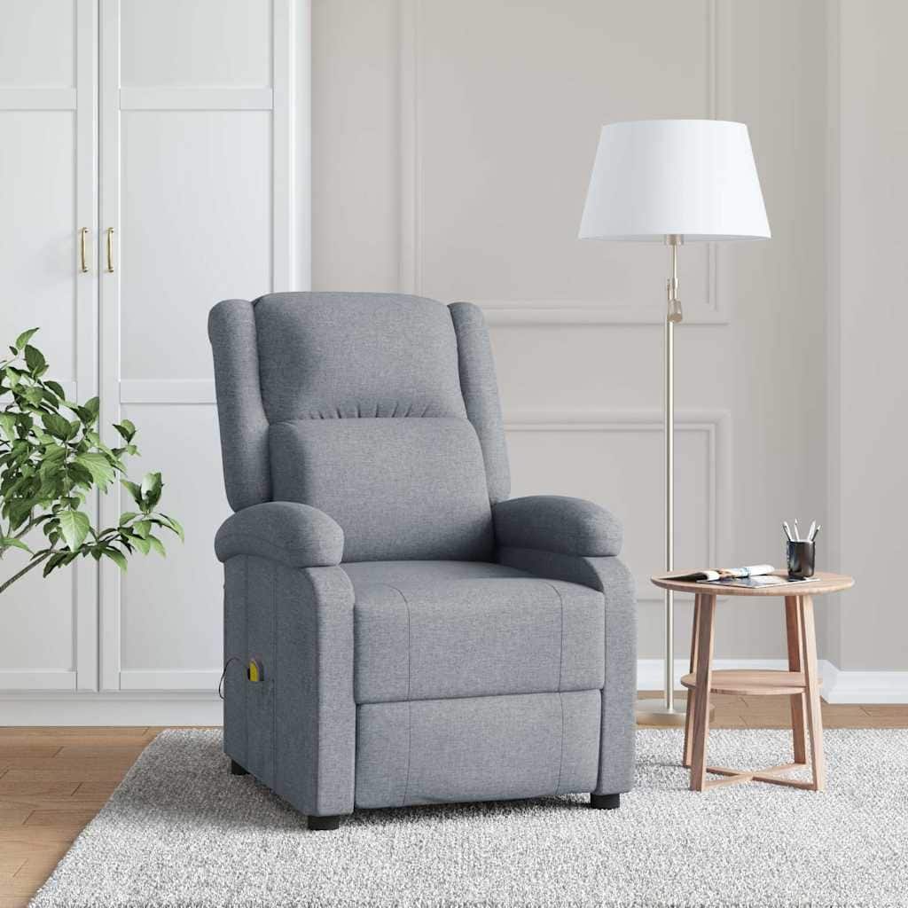 vidaXL Massage Chair Light Gray Fabric - 71 x 92 x 96 cm