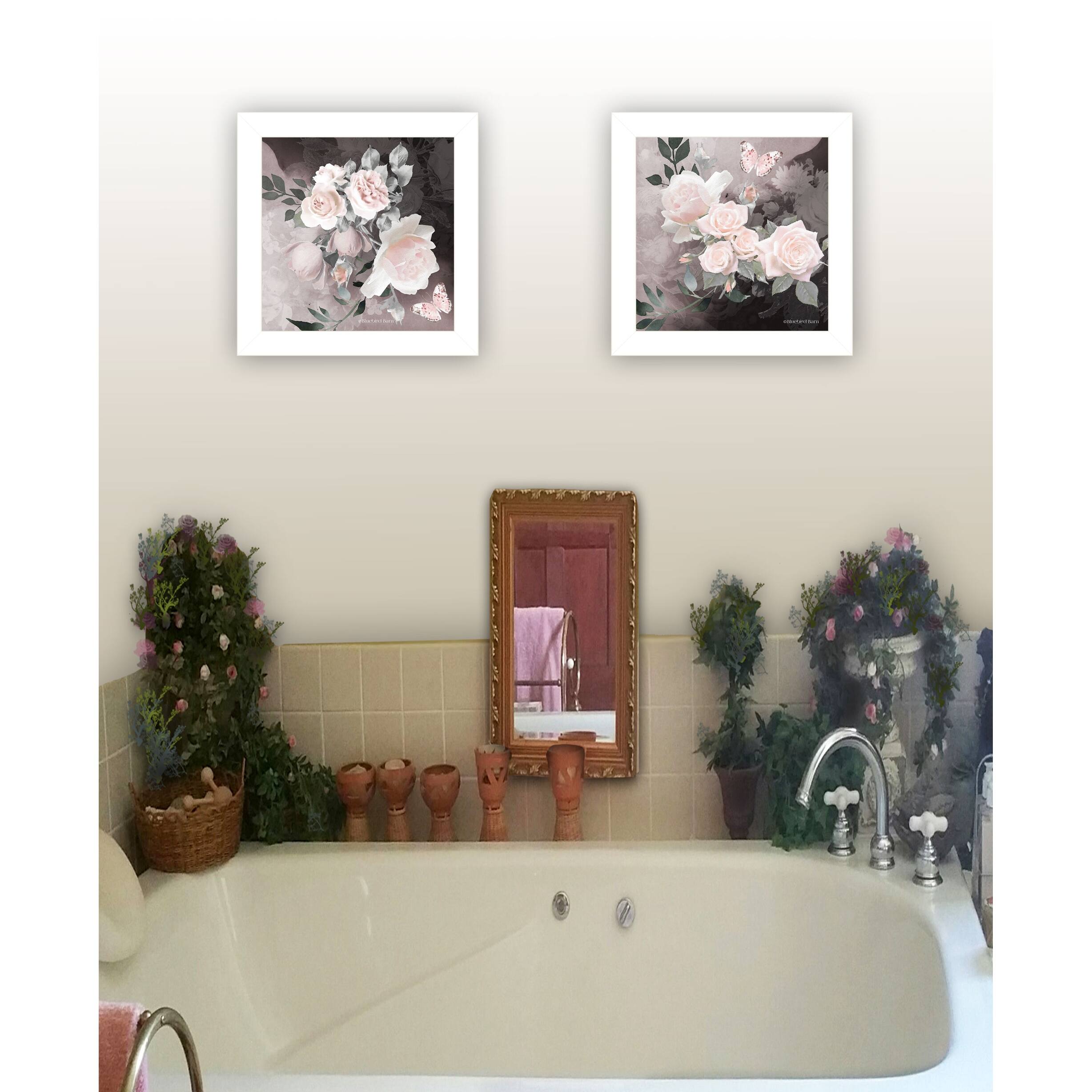TrendyDecor4U Traditional Noir Roses Collection Framed Print Wall Art ...