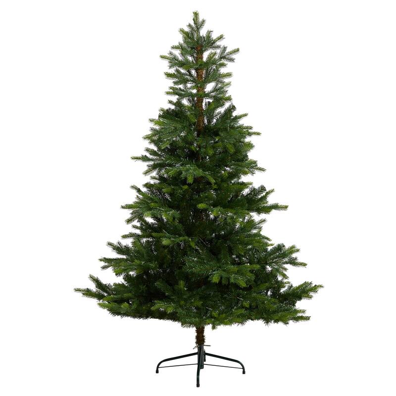 6ft. Spruce Artificial Christmas Tree with 350 Clear Lights & 631 Branches - Classic Seasonal Holiday X-Mas Tree