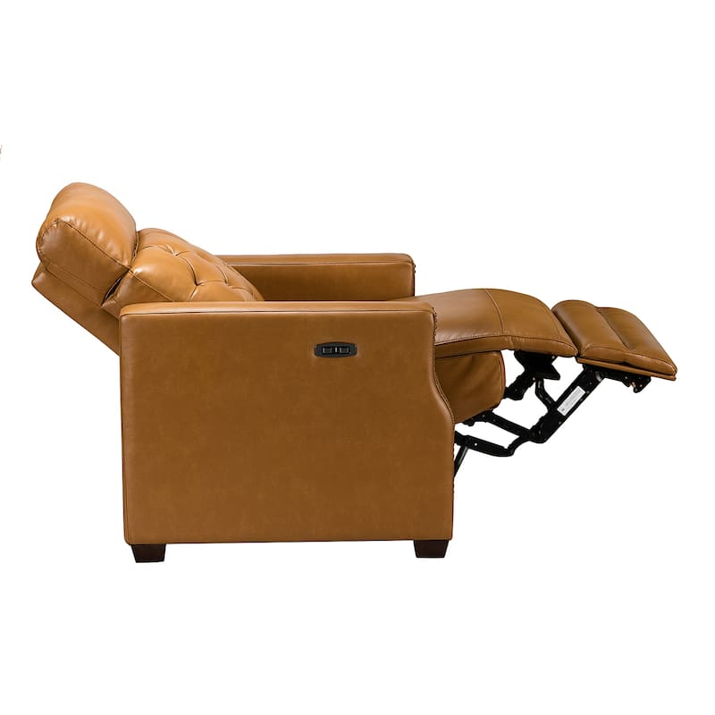Alina 31.50"Wide Genuine Leather Power Recliner with USB Port, Set of 2