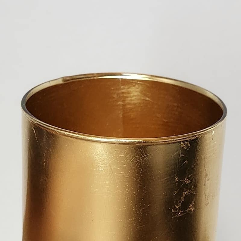 GILT 7" Glass Cylinder Vase