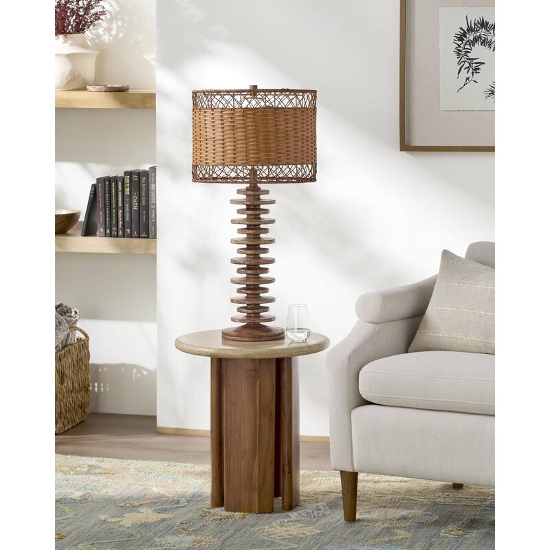 Livabliss Ukwi Traditional Accent Table Lamp - 31"H x 16"W x 16"D - Brown
