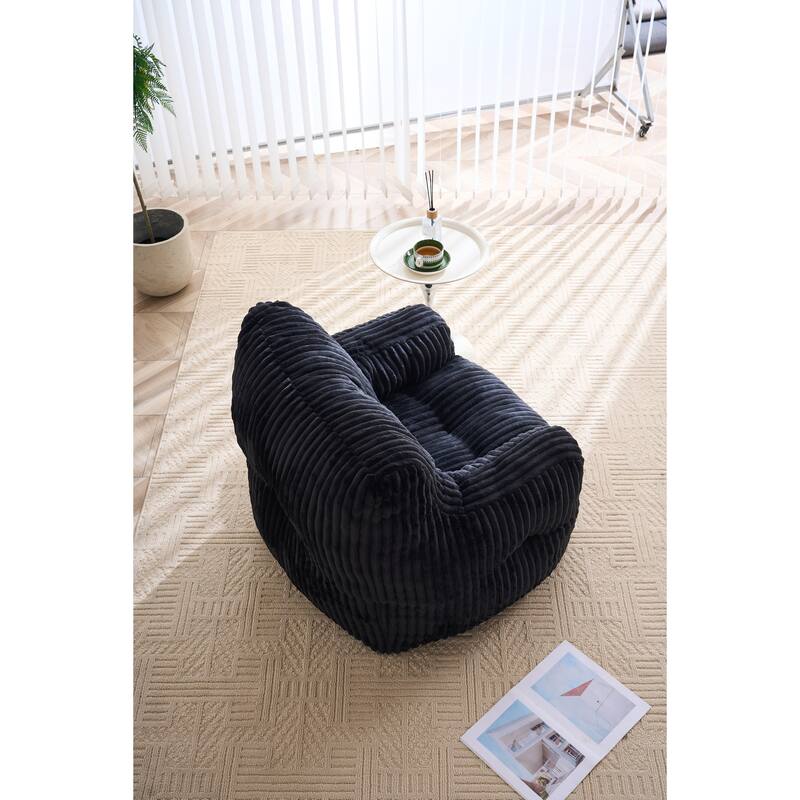 Corduroy Fabric Bean Bag Chair Filled With Memory Sponge