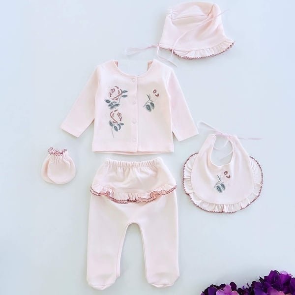 slide 2 of 2, Newborn Coming Home Gift Set 5 Pieces Pink