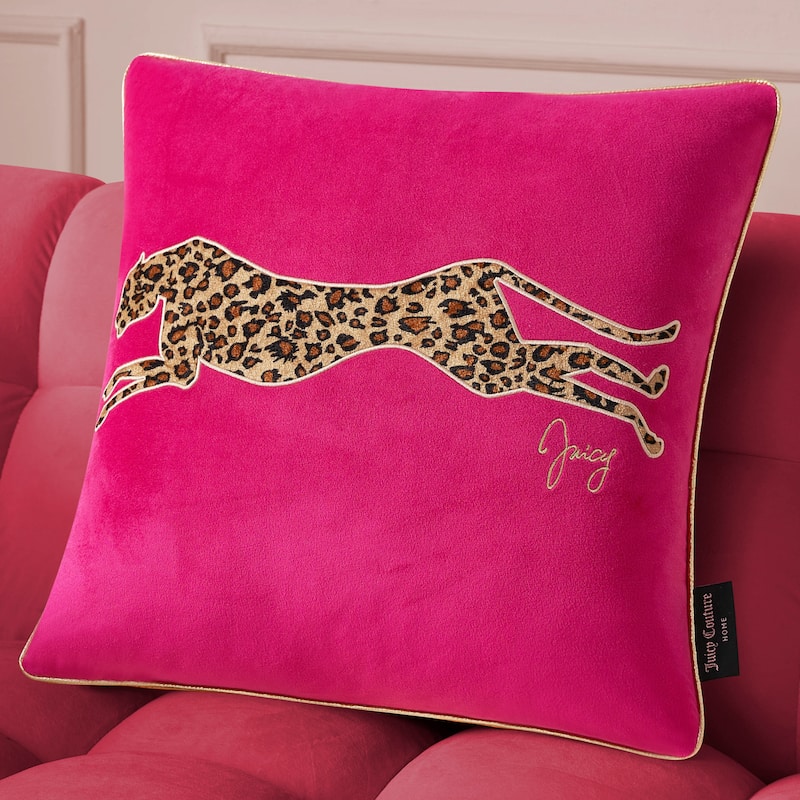 Juicy Couture Velvet Cheetah Pillow 14" x 24"