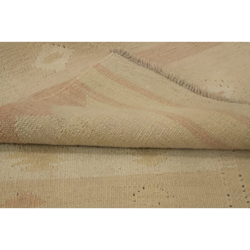 Hand Woven Oriental 100% Wool Carpet Southwestern Tribal Beige & Ivories Kilim Area Rug - 4' 3'' X 2' 0''