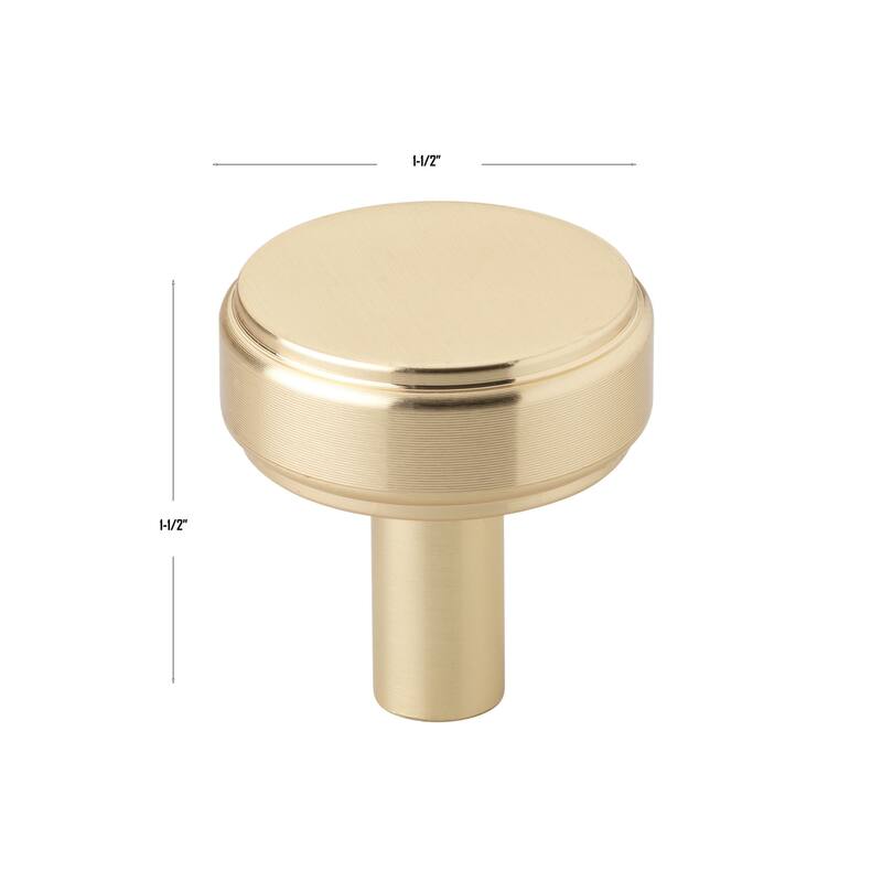 GlideRite 1-1/2" Diameter Solid Smooth Round Cabinet Knob for Kitchen and Bath - 5827