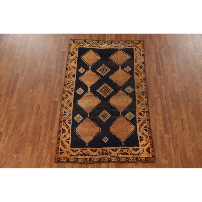 Geometric Lori Persian Antique Area Rug Handmade Wool Carpet - 4'3"x 7'0"