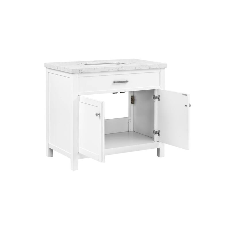 37'' Roseville Bathroom Vanity with Engineered Stone Top