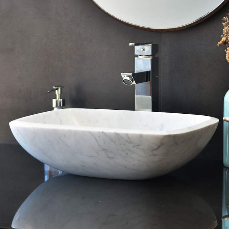 Single Bowl Rectangular shaped Bathroom sink - 4.7"H x 16.5"W 11.9"D