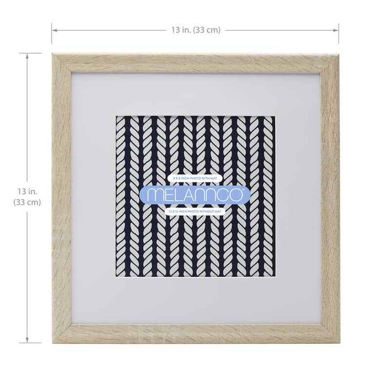 Melannco Set of 9 Matted White Frames, Holds 8x8 Inch Photos