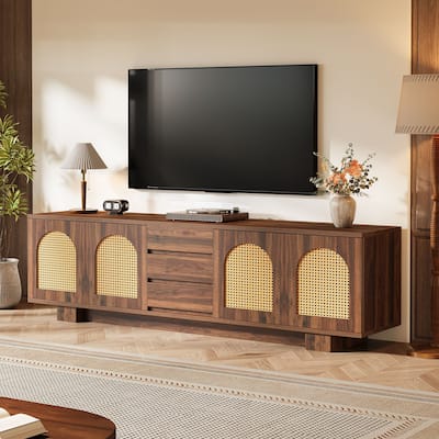 70.9 Inch Mid-Century Modern TV Stand for Up to 80" TVs