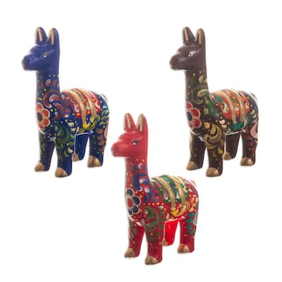 Novica Handmade Colors Of The Andes Ceramic Figurines (Set Of 3)