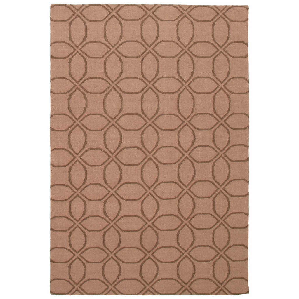 ECARPETGALLERY Flat-Weave Ankara FW Brown Wool Kilim - 6'2 x 9'2