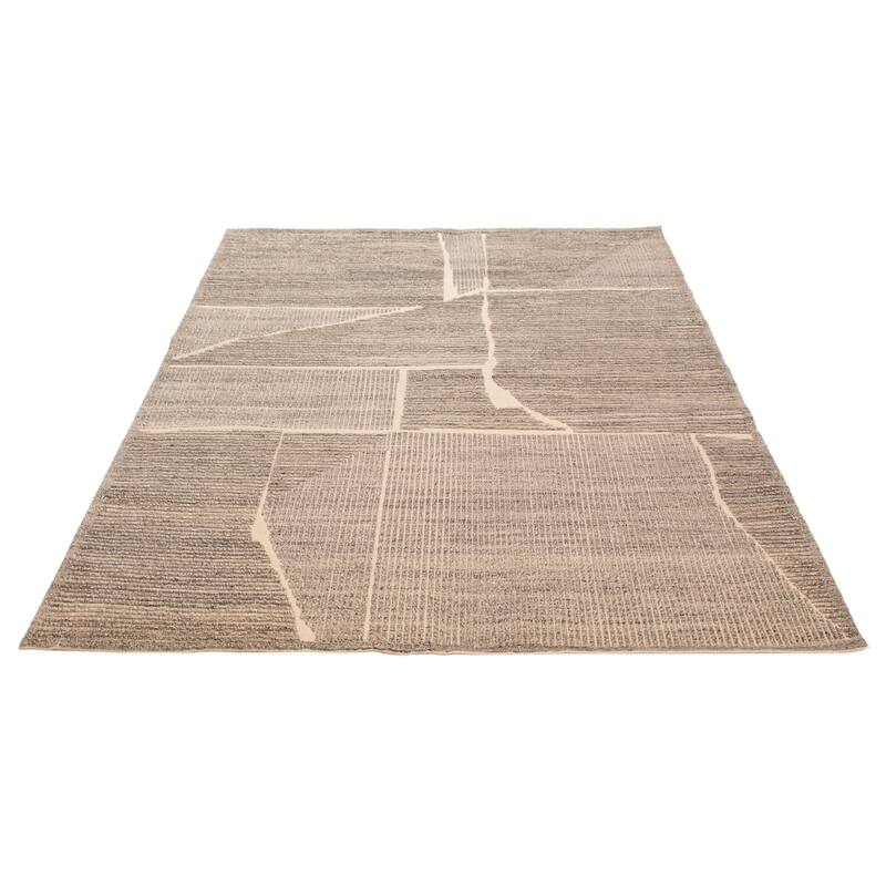 ECARPETGALLERY Hand-knotted Tangier Grey Wool Rug - 8'1 x 10'0