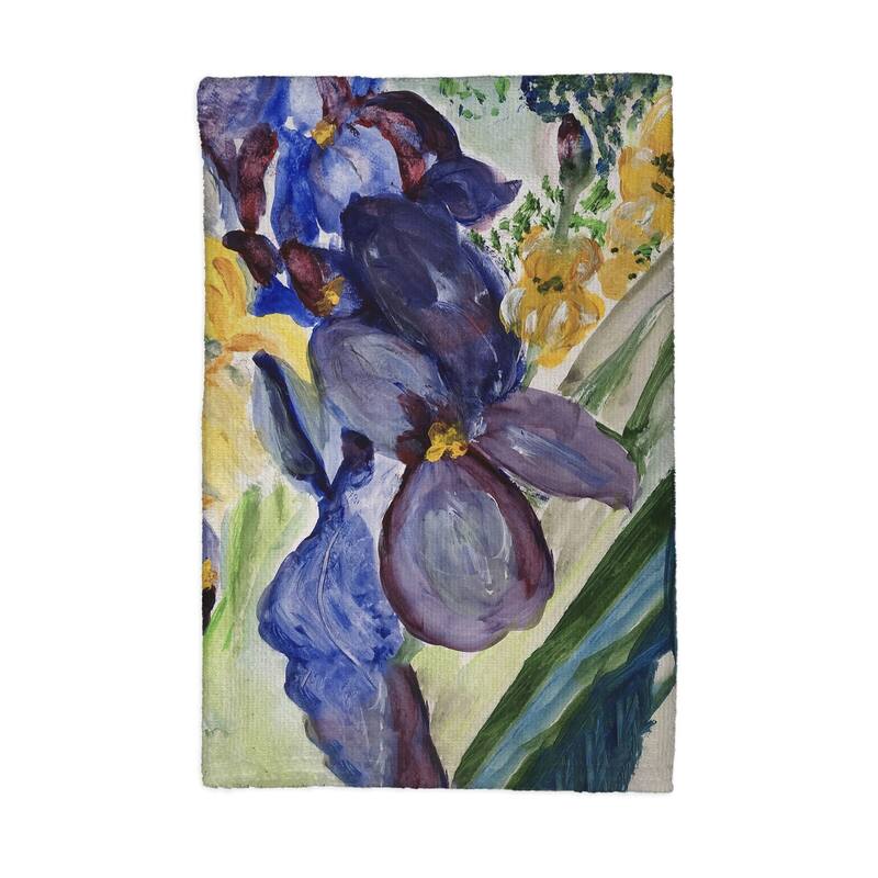 Yellow & Blue Iris Kitchen Towel - 16x25