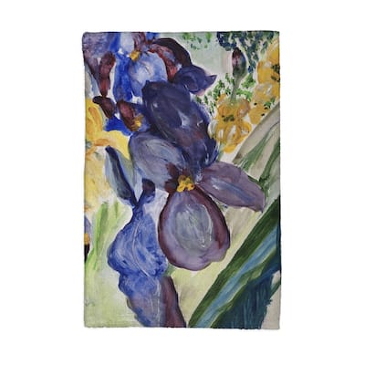 Yellow & Blue Iris Kitchen Towel - 16x25