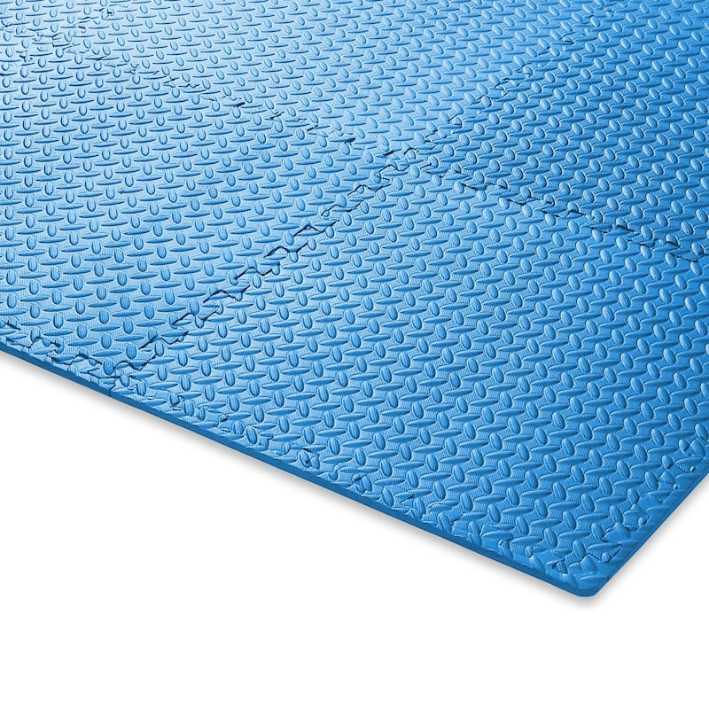 30 Gym Exercise Flooring Mats 24in Foam Workout Floor Tiles Blue - Large