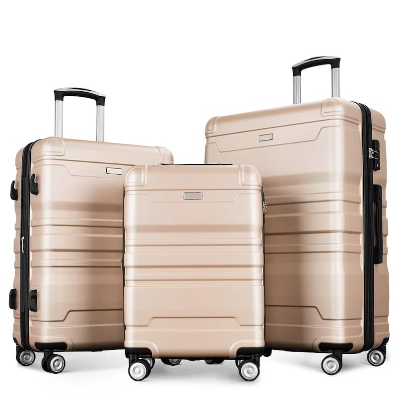 Expandable Luggage Sets 3 piece Side Hooks Hard Case Luggage with ...