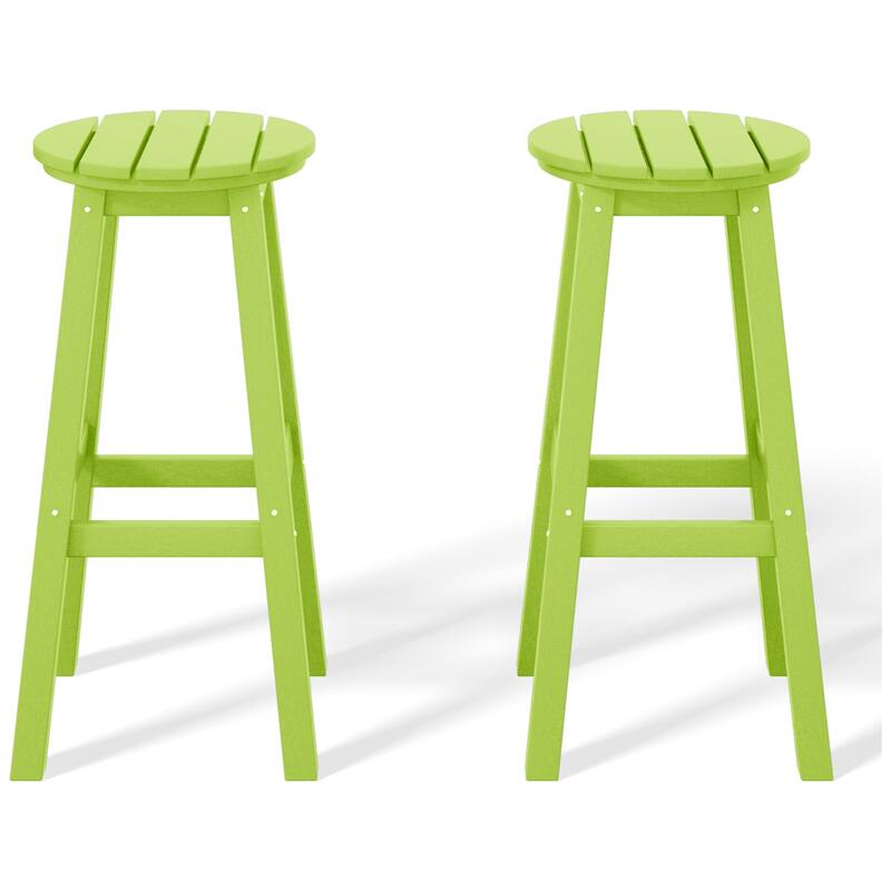 Laguna Hdpe All Weather Outdoor Patio 29" Round Bar Stool (Set Of 2)
