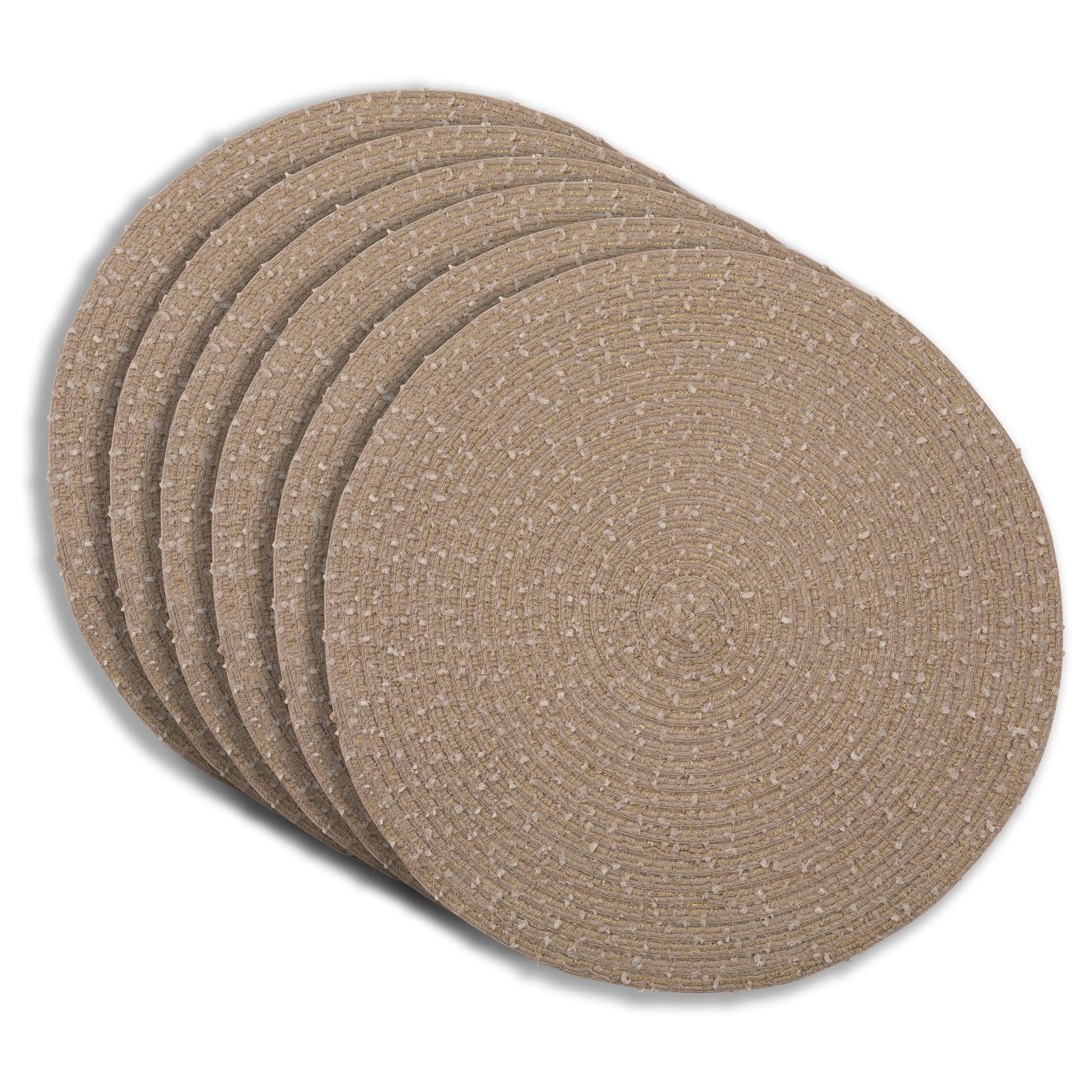 Dainty Home Boucle 15" Round Woven Non-Slip Placemats Set of 6