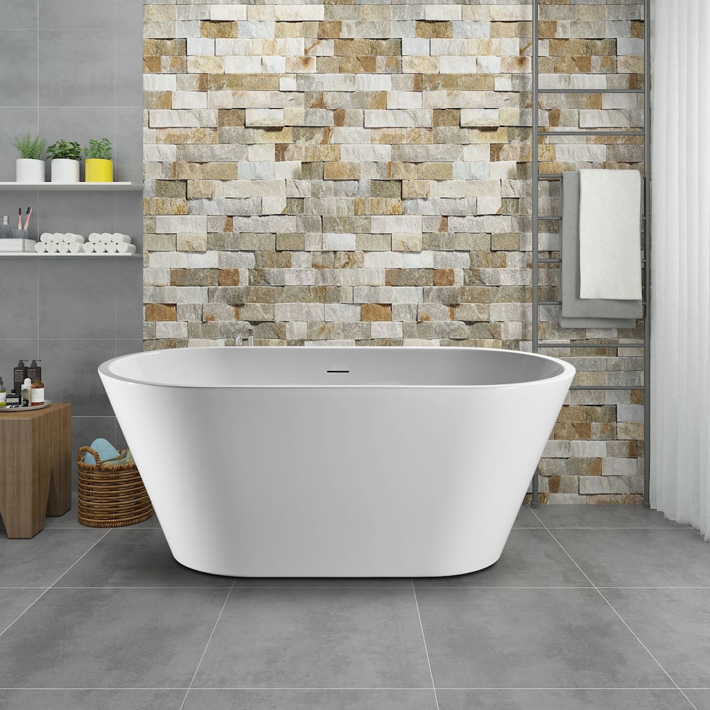 Freestanding Pure Acrylic Sheet Bathtub With Drainage and Overflow