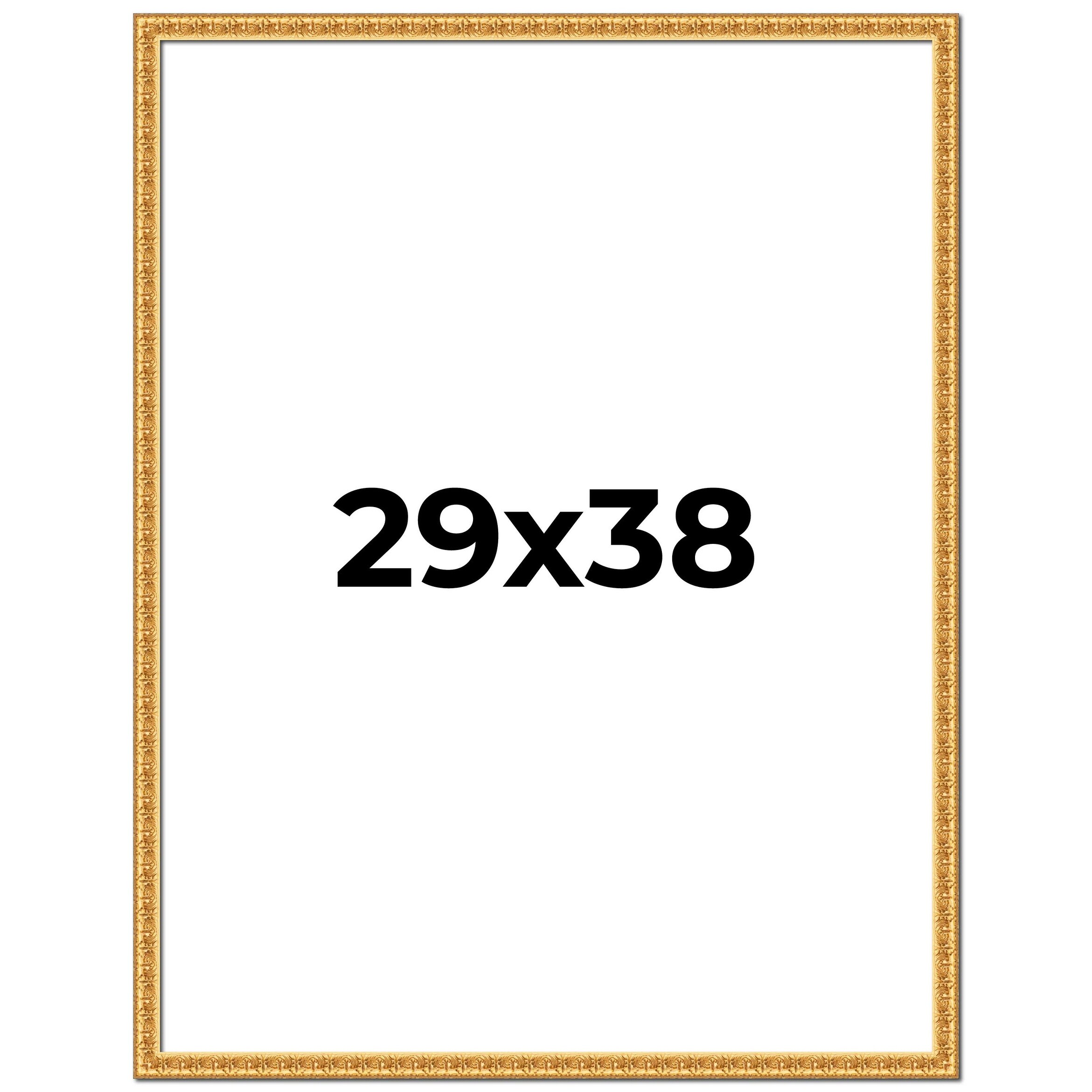 29x38 Frame Gold Real Wood Picture Frame Width 1 inches | Interior